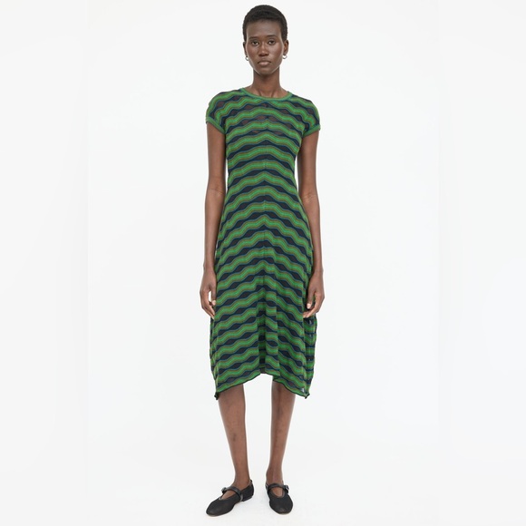 missoni dress green Missoni Zigzag One-Shoulder Dress - Green